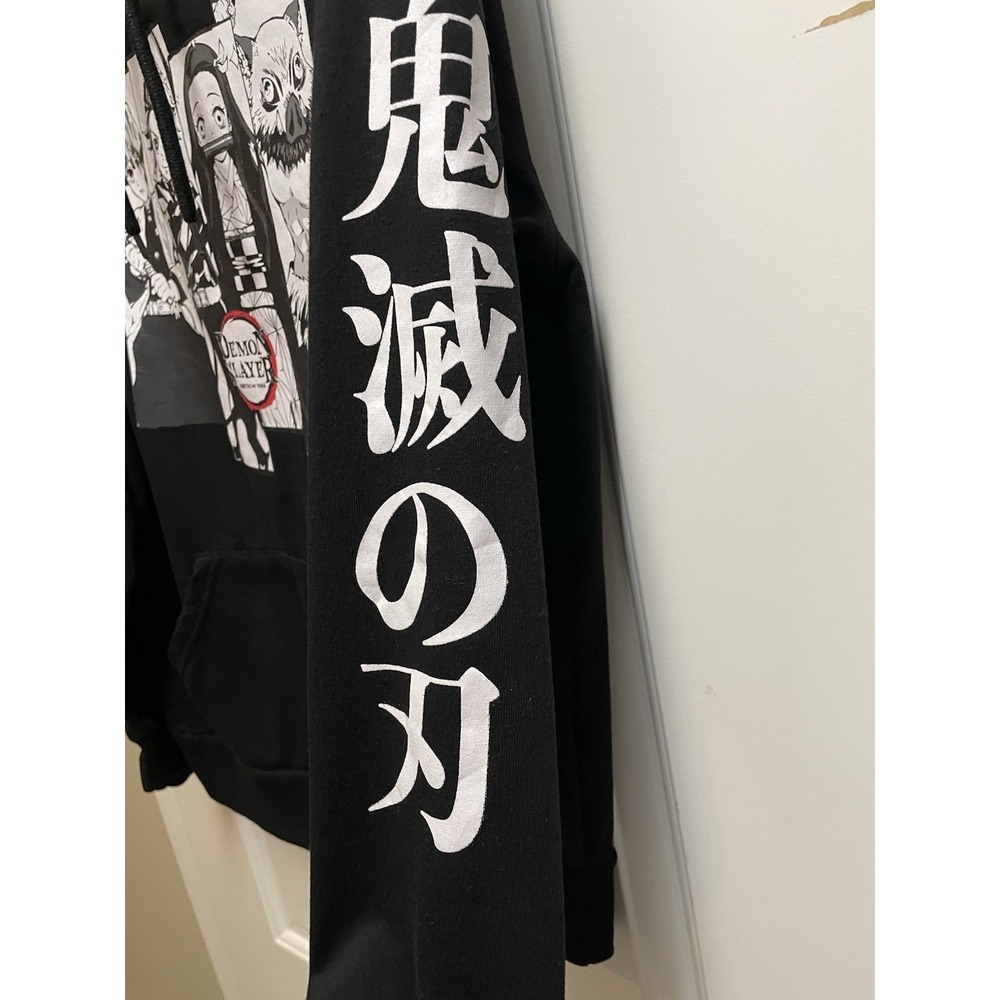 Vtg Official Demon Slayer Black Hoodie Nezuko Inosuke Tanjiro Zenitsu Size M - Picture 2 of 5